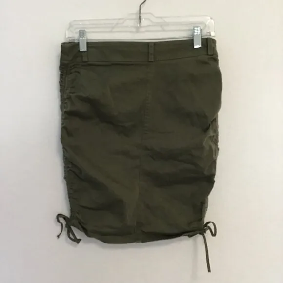 Maje Army Green Knee Length Skirt with Cinch Bottom  Size S
