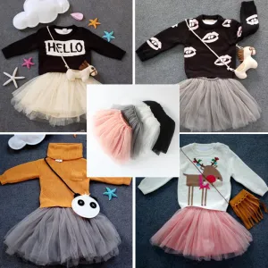 MAKA Kids Baby Girls Skirt Kids Cute Ball Gown Dance Pettiskirt Net Veil Skirt Toddler Wedding Party Fluffy Tulle TUTU Skirts
