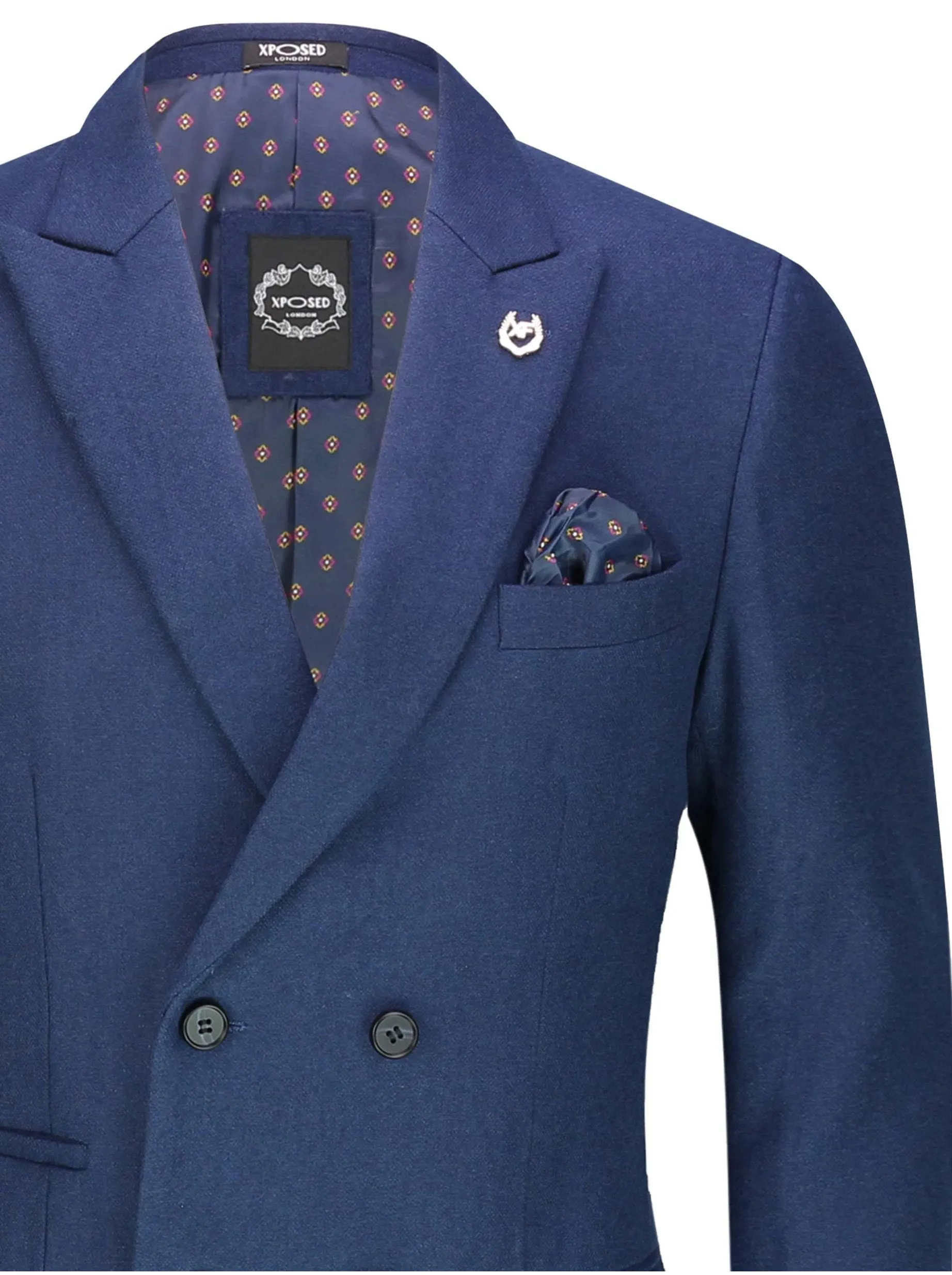 MARCO - DOUBLE BREASTED NAVY TWEED JACKET