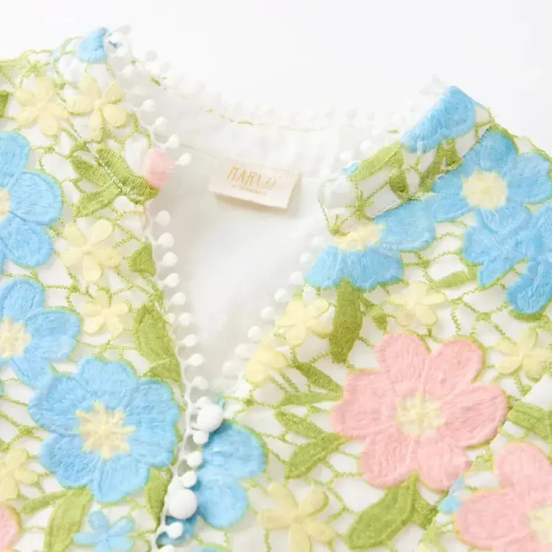 Marlo Kids Multicolor Ellison Embroidered Top