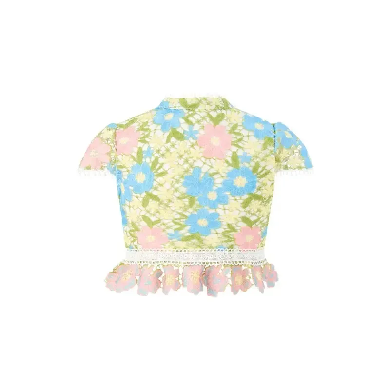 Marlo Kids Multicolor Ellison Embroidered Top