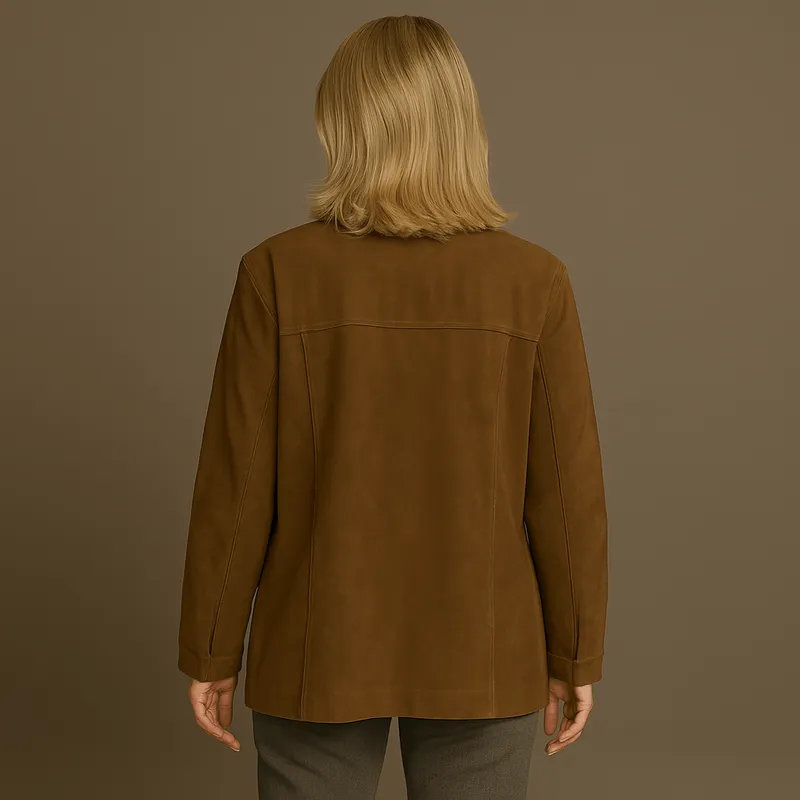 Mason | Women's Faux Suede Coat Lapel Collar Suede Blazer Jackets