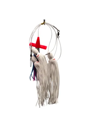 Masterpro Daisy Chain Game Fishing Teaser White 30cm (12") Squid With Skirt Exciter Fishing Tackle