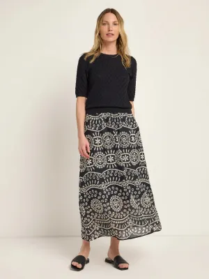 maxi skirt with embroidery