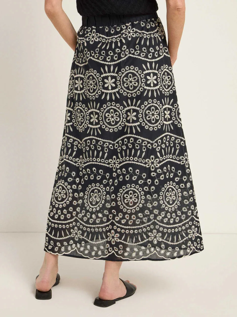 maxi skirt with embroidery