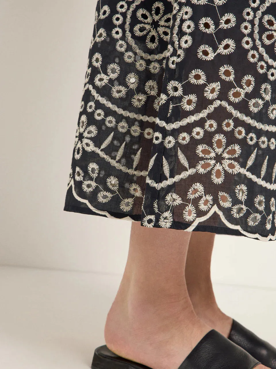 maxi skirt with embroidery