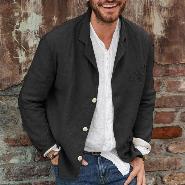 Men's linen blazer breathable summer jacket - versatile smart casual attire
