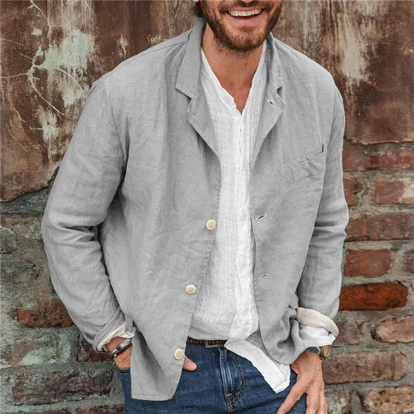 Men's linen blazer breathable summer jacket - versatile smart casual attire