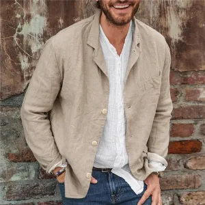 Men's linen blazer breathable summer jacket - versatile smart casual attire