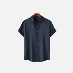 Men’s Short Sleeve Shirt – 100% Linen – Breathable – Button-Up – Casual Summer Staple