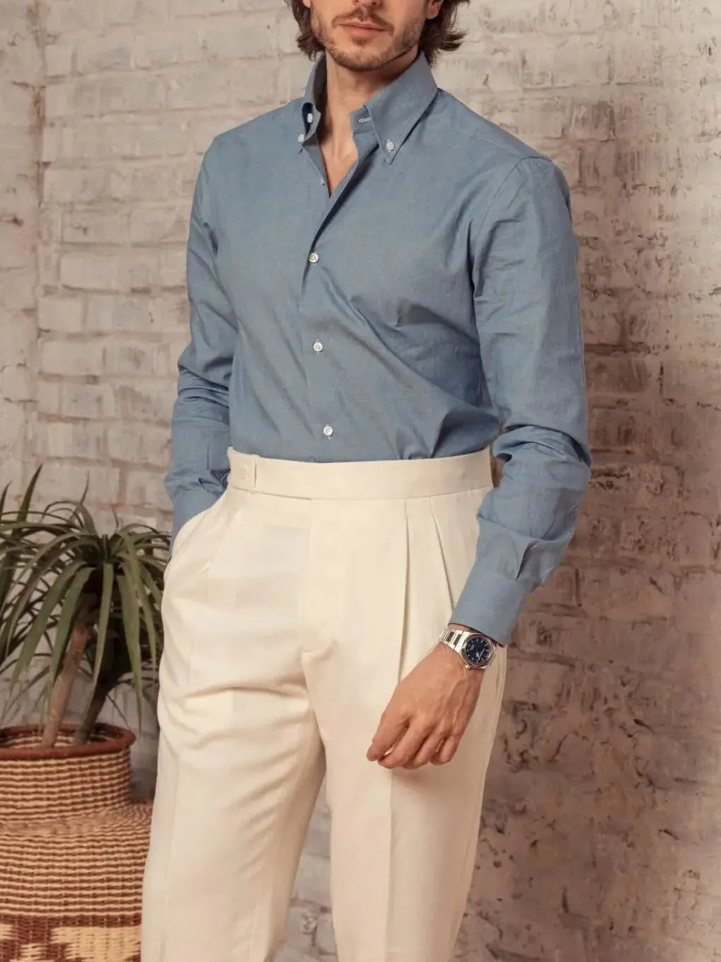 MEN'S SOLID COLOR BUTTON PANTS – CLASSIC & VERSATILE
