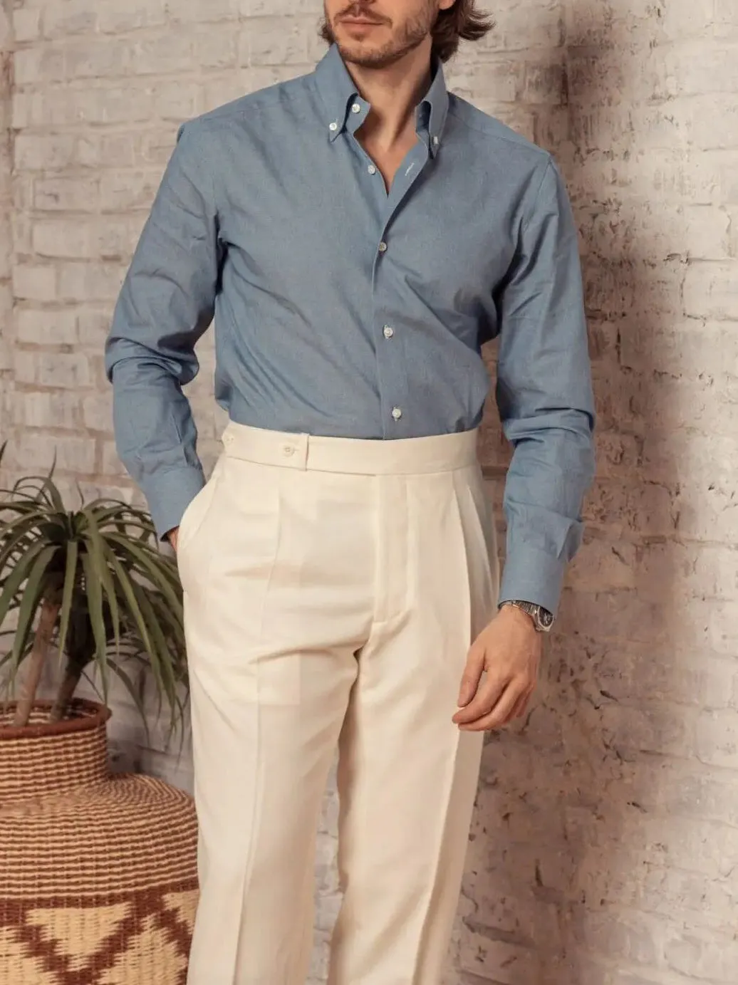 MEN'S SOLID COLOR BUTTON PANTS – CLASSIC & VERSATILE