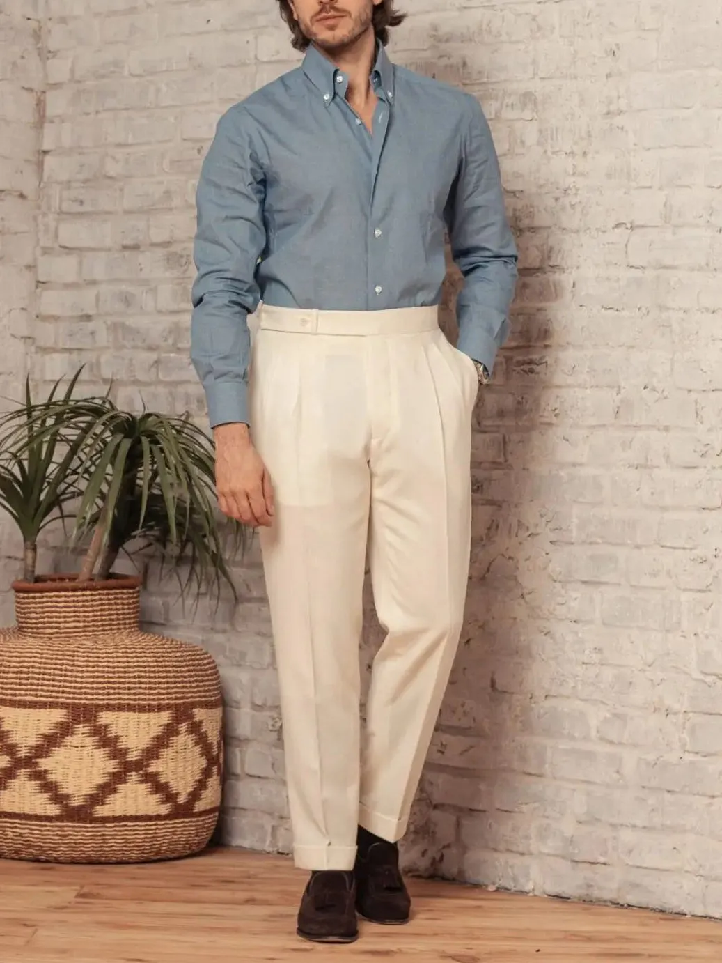 MEN'S SOLID COLOR BUTTON PANTS – CLASSIC & VERSATILE