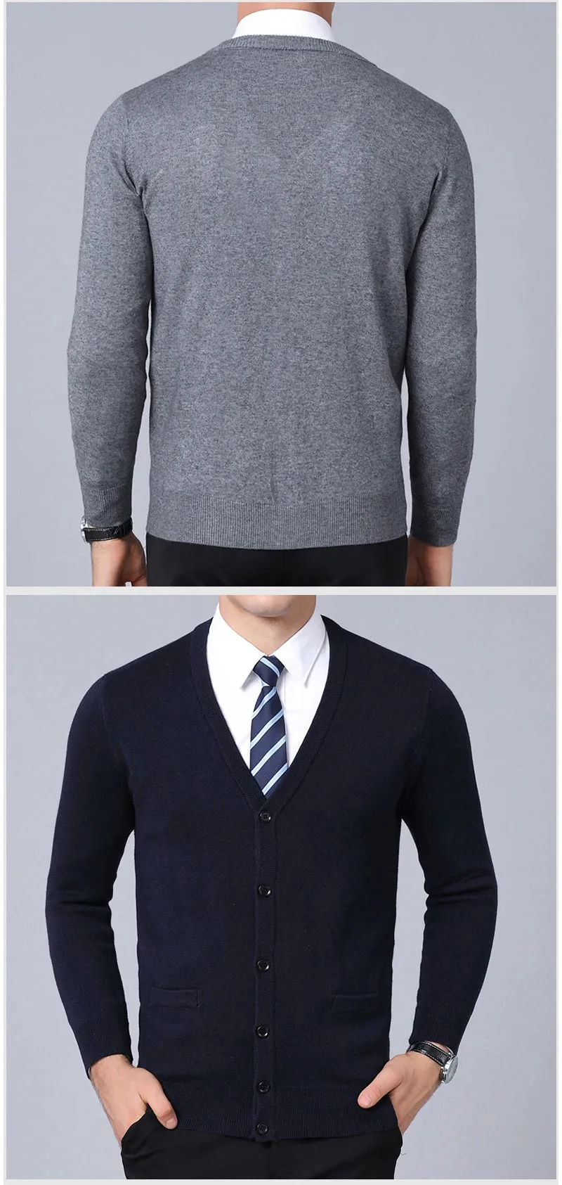 Men’s V-Neck Slim Fit Cardigan Sweater – Winter Korean Style Knitwear, Casual Fashion Coat