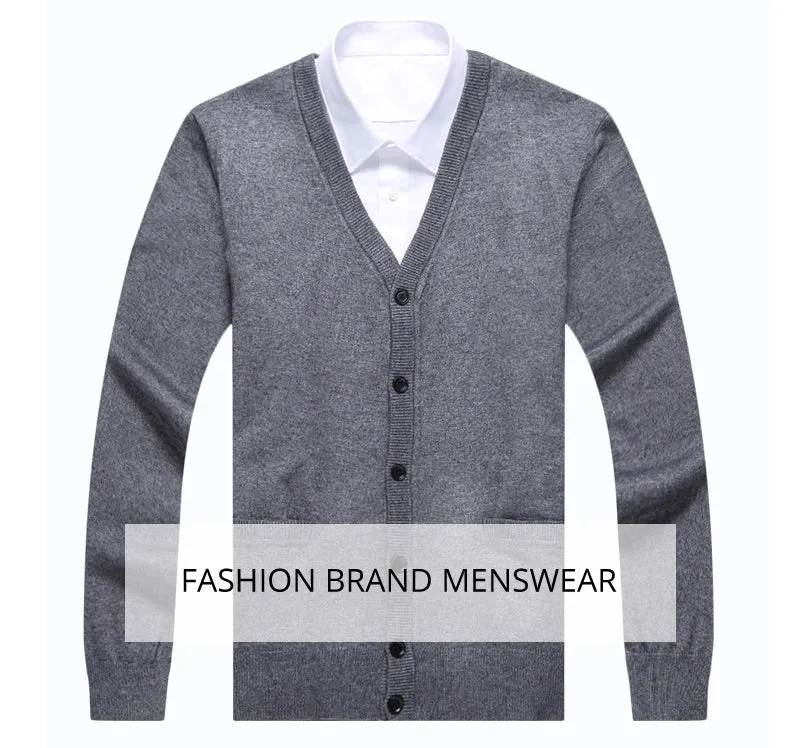 Men’s V-Neck Slim Fit Cardigan Sweater – Winter Korean Style Knitwear, Casual Fashion Coat
