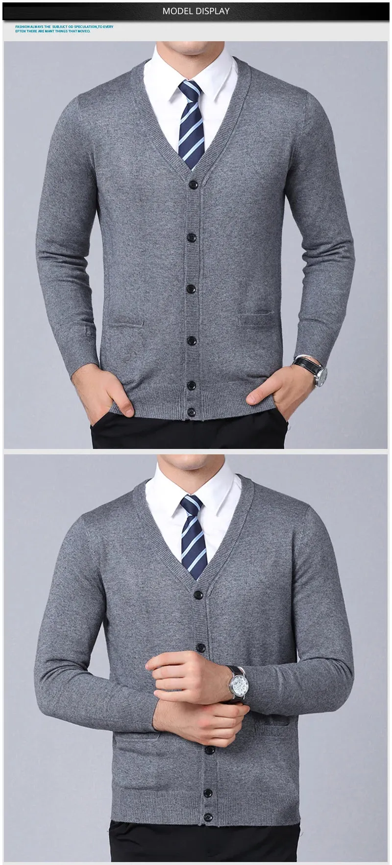 Men’s V-Neck Slim Fit Cardigan Sweater – Winter Korean Style Knitwear, Casual Fashion Coat