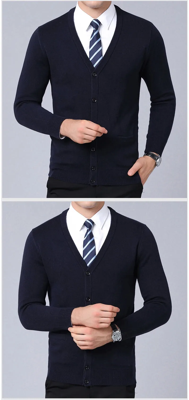 Men’s V-Neck Slim Fit Cardigan Sweater – Winter Korean Style Knitwear, Casual Fashion Coat