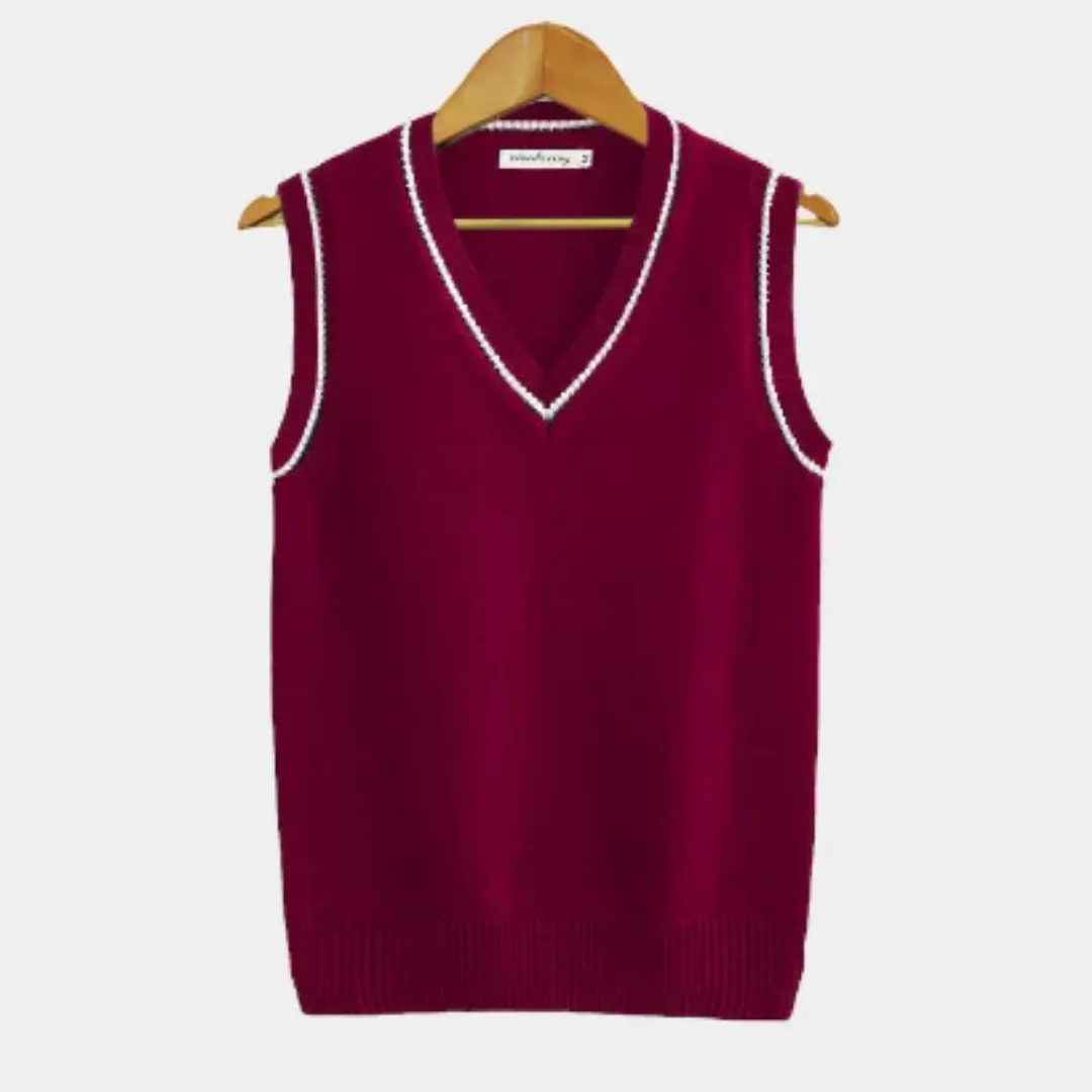 Men's Warm V Neck Sleeveless Sweater |  Knitted