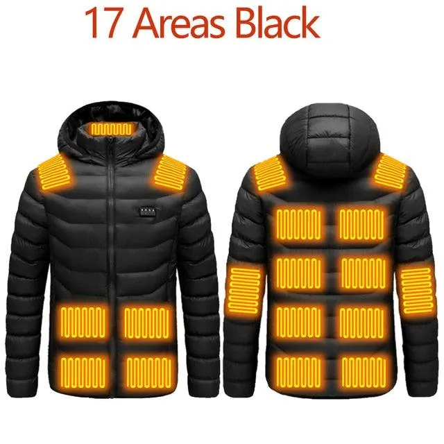 Men's Warm Winter USB Heating Jackets Smart Thermostat