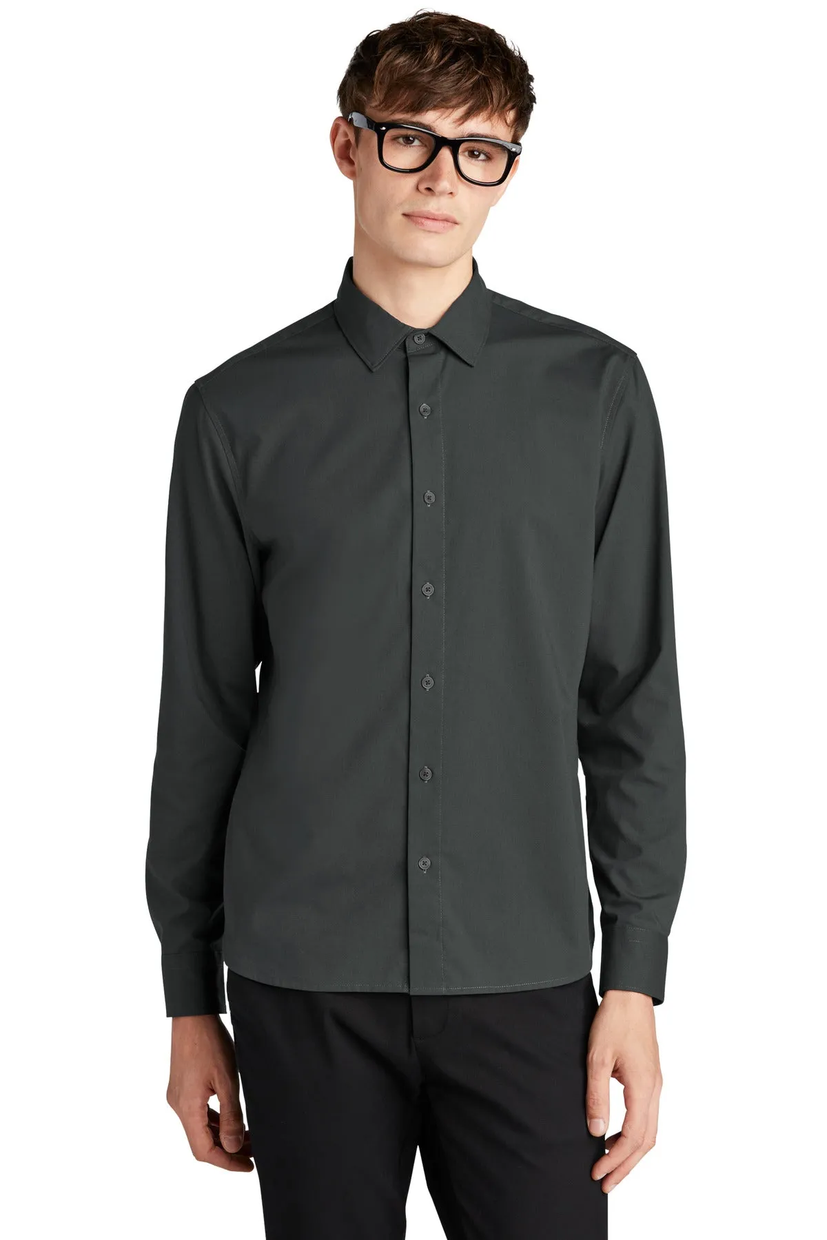 Mercer Mettle Long Sleeve Stretch Woven Shirt MM2000 Anchor Grey