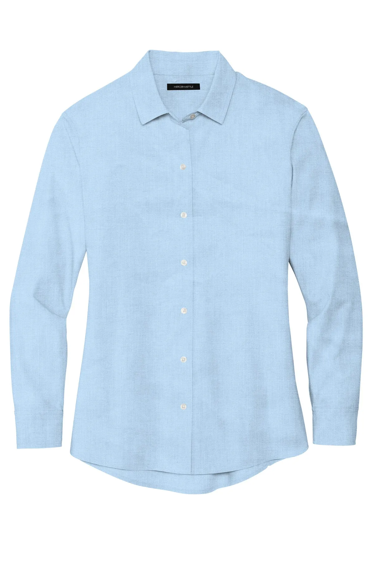 Mercer Mettle Women's Long Sleeve Stretch Woven Shirt MM2001 Air Blue End On End