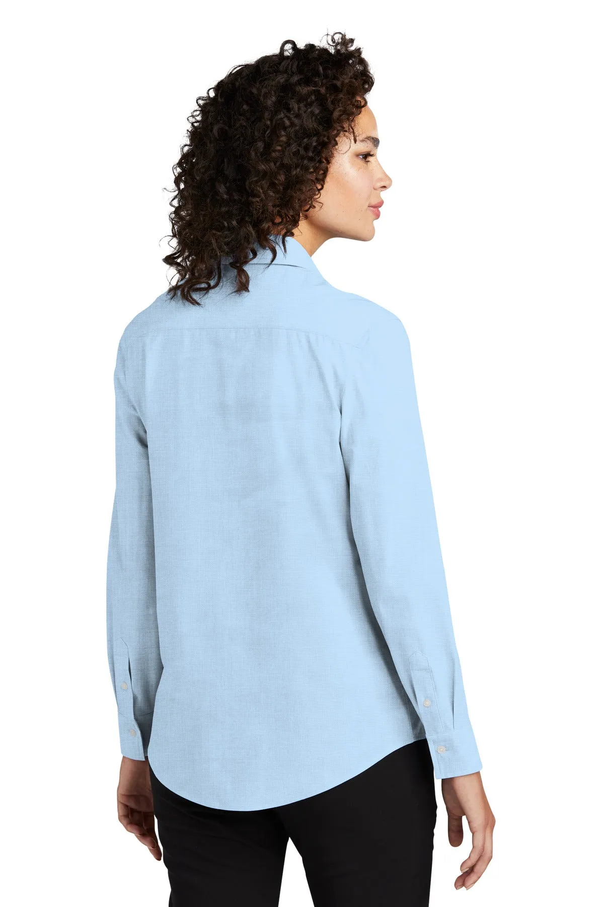 Mercer Mettle Women's Long Sleeve Stretch Woven Shirt MM2001 Air Blue End On End