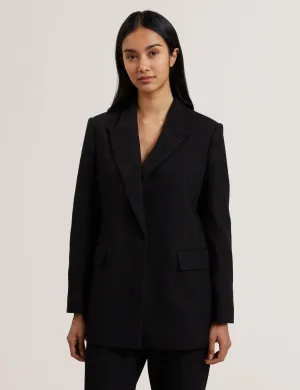 Merio Bonded Lace Sb Relaxed Blazer Black