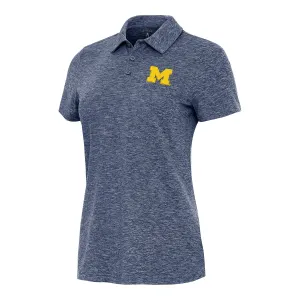 Michigan Wolverines Ladies Heather Navy Matter Polo