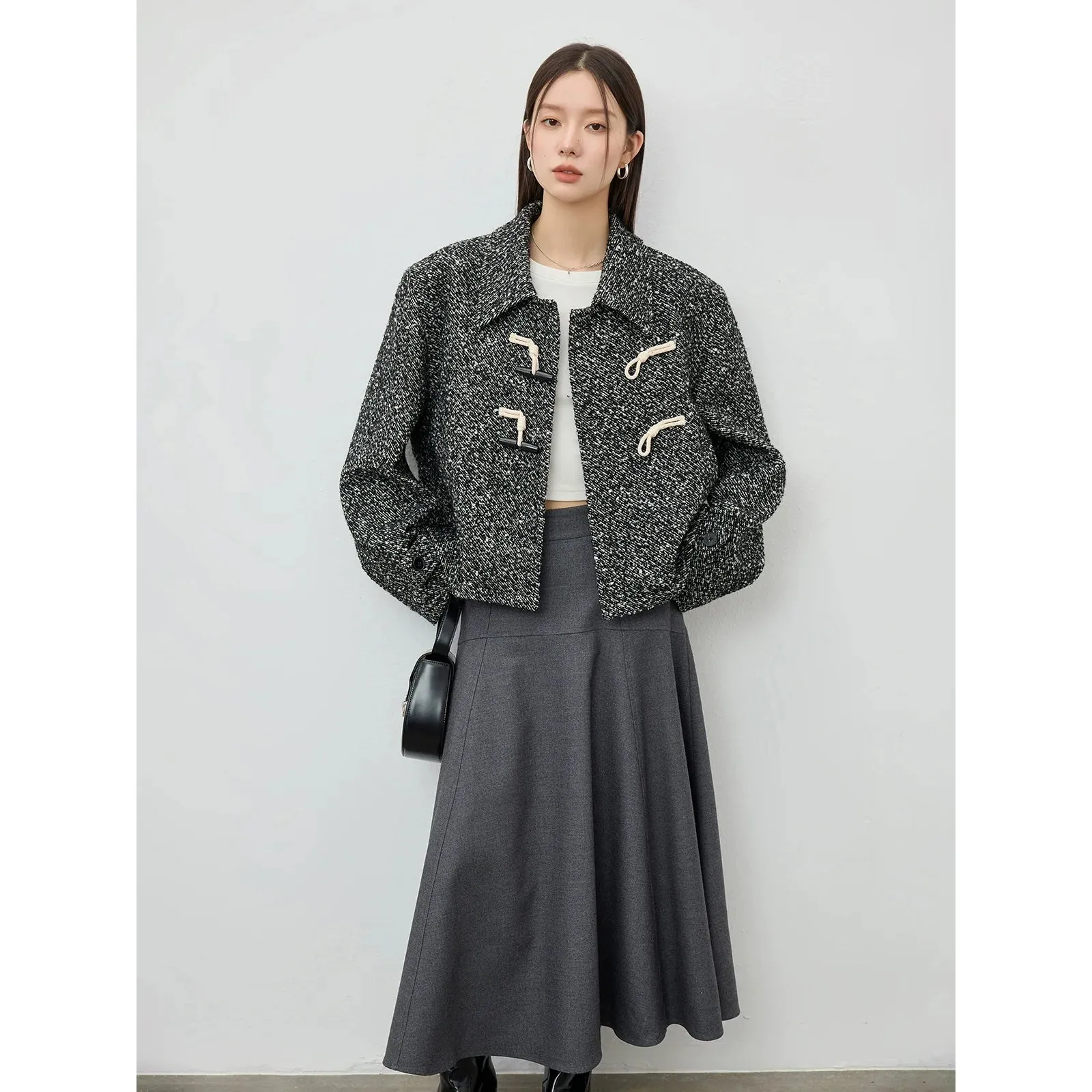Mid-High Waist A-Line Skirt