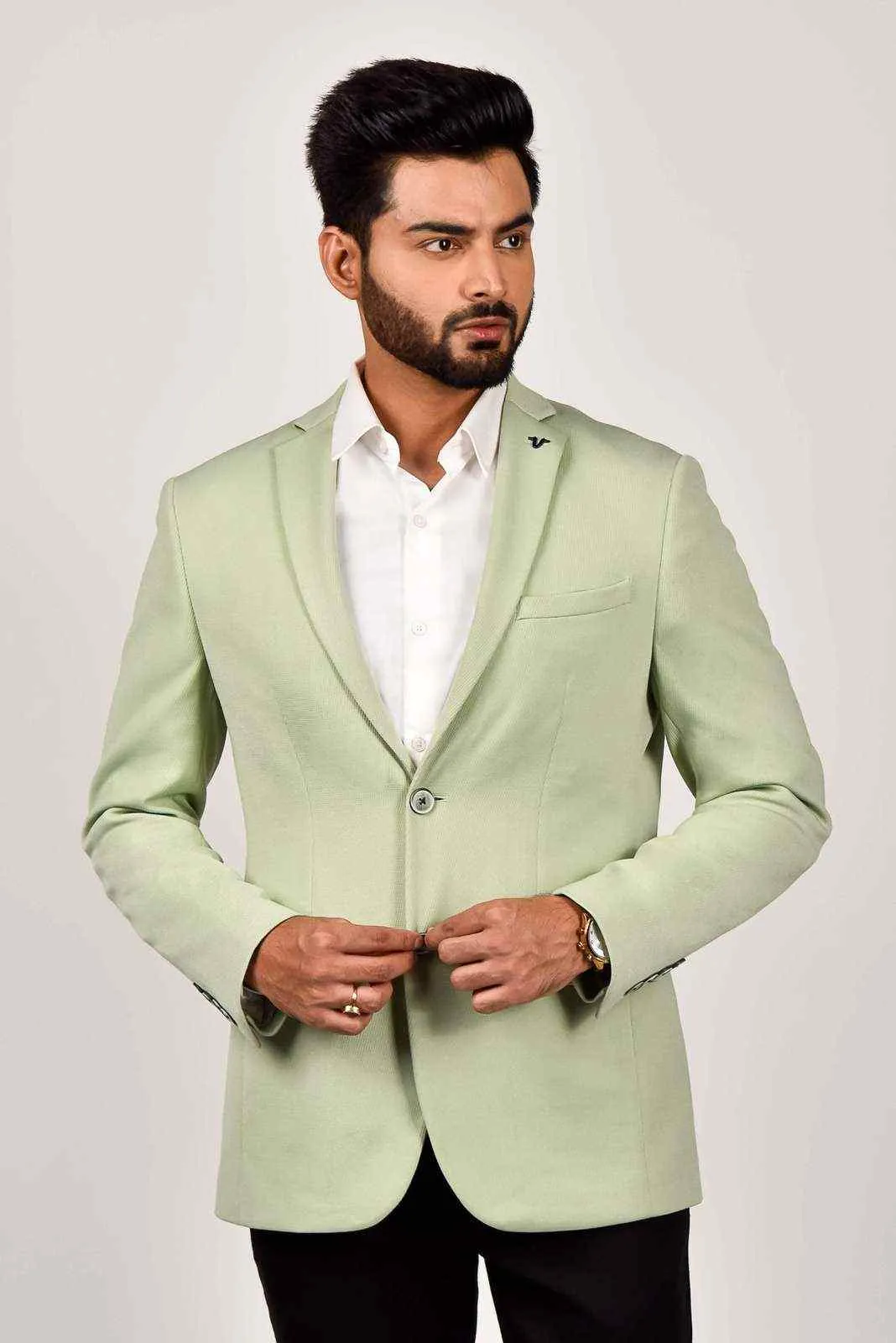 Mint Knitted Stretchable Blazer