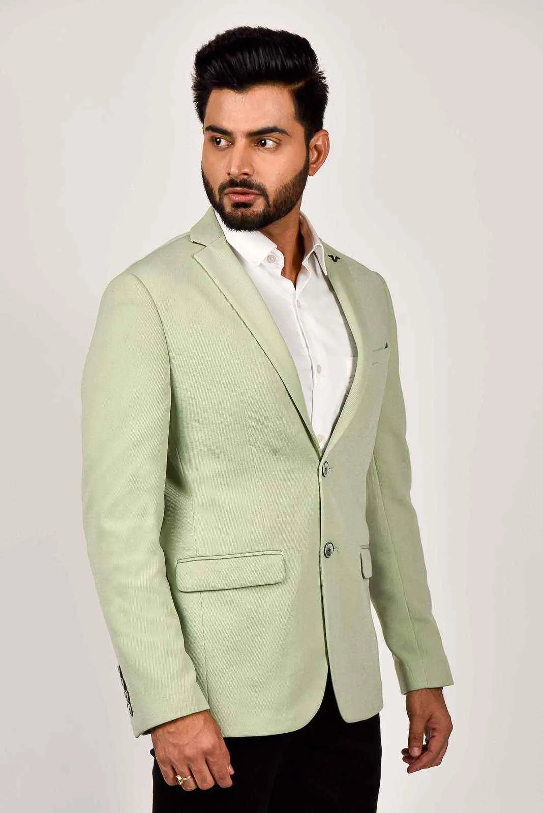 Mint Knitted Stretchable Blazer