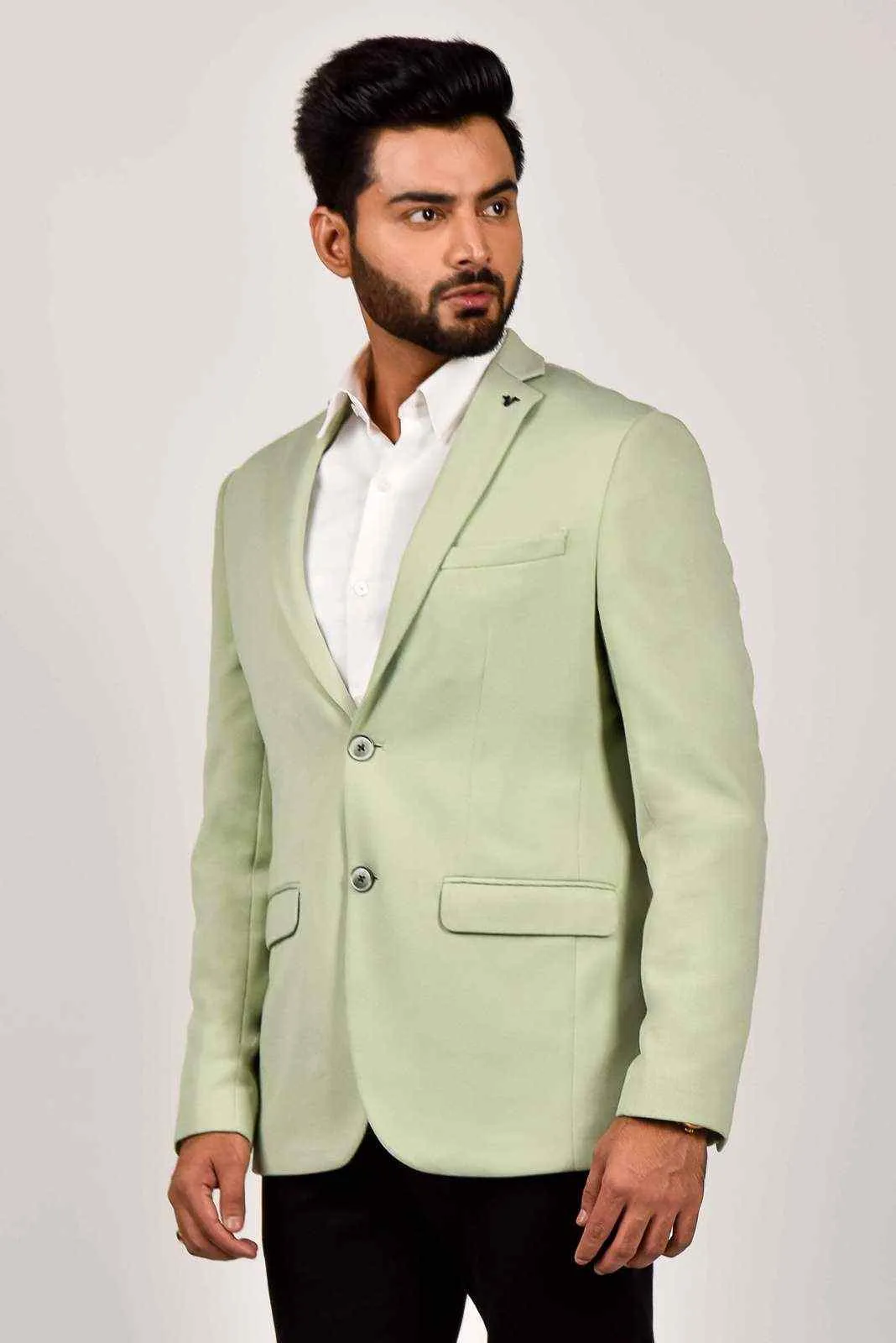 Mint Knitted Stretchable Blazer