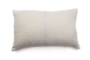 Miska Collection - Handloomed Alpaca Pillow - Silver & Ivory Moon Mist