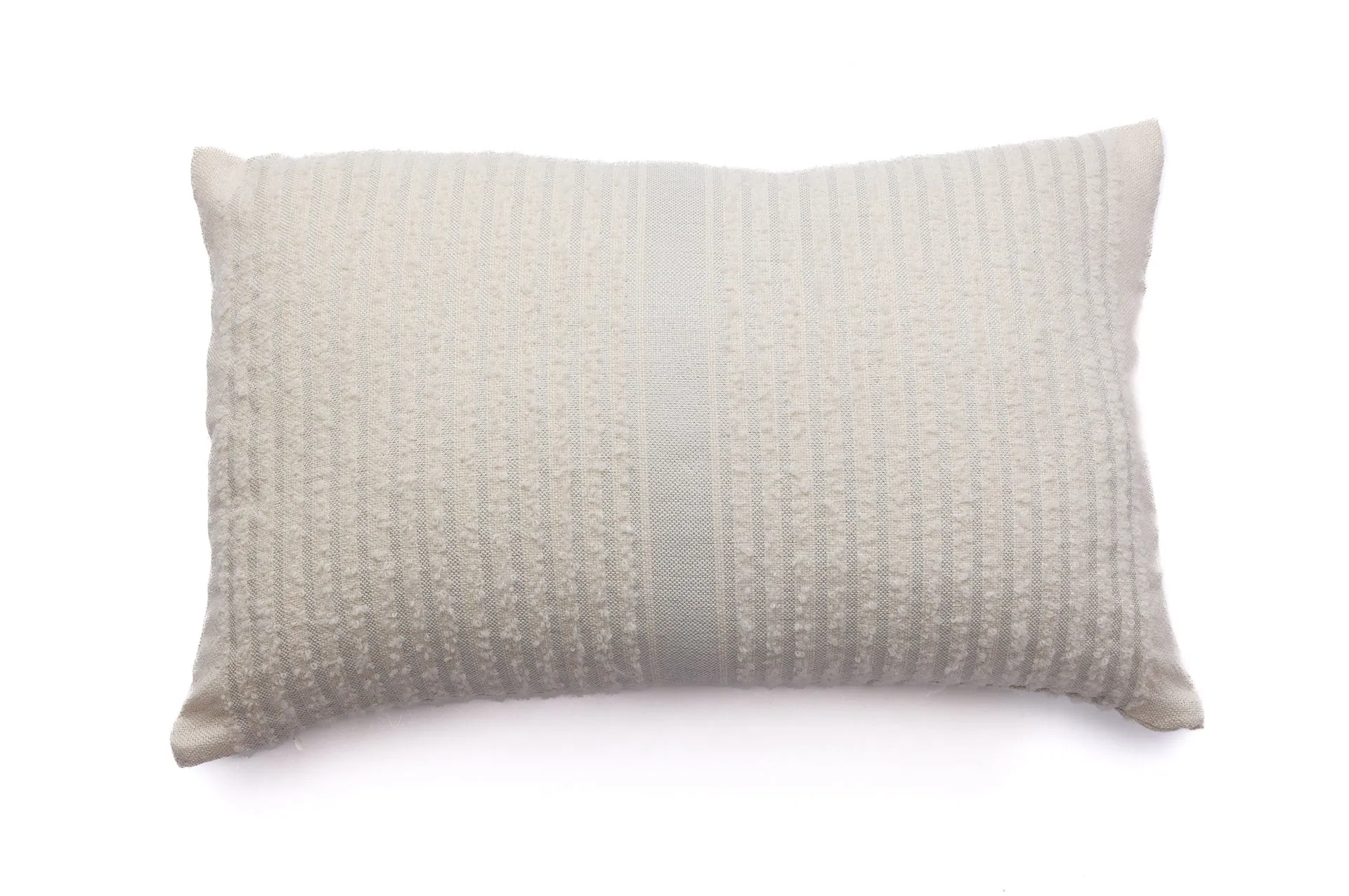 Miska Collection - Handloomed Alpaca Pillow - Silver & Ivory Moon Mist