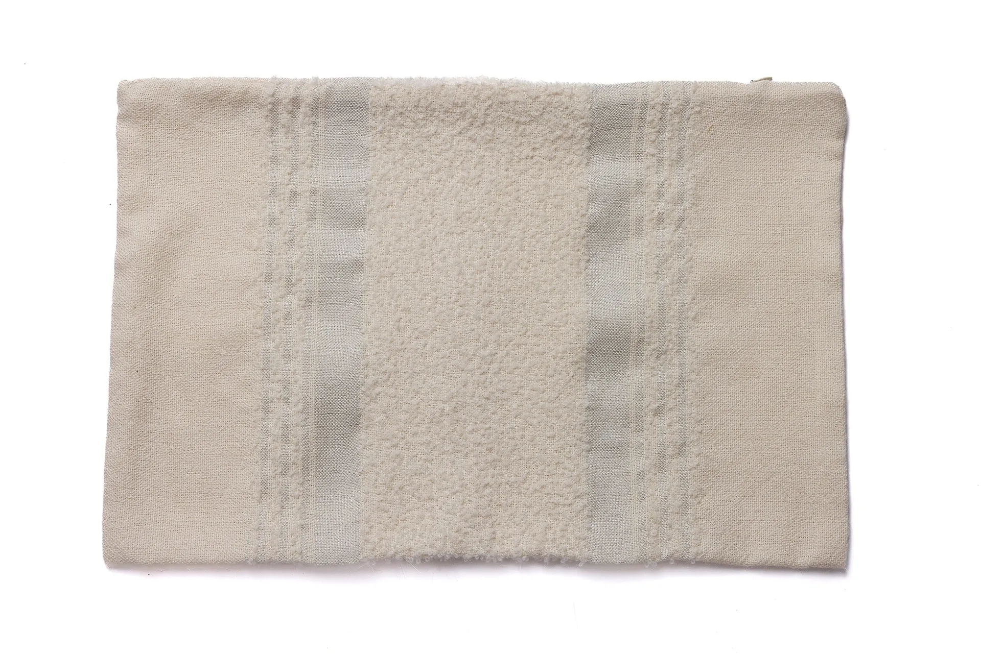Miska Collection - Handloomed Alpaca Pillow - Silver & Ivory Moon Mist