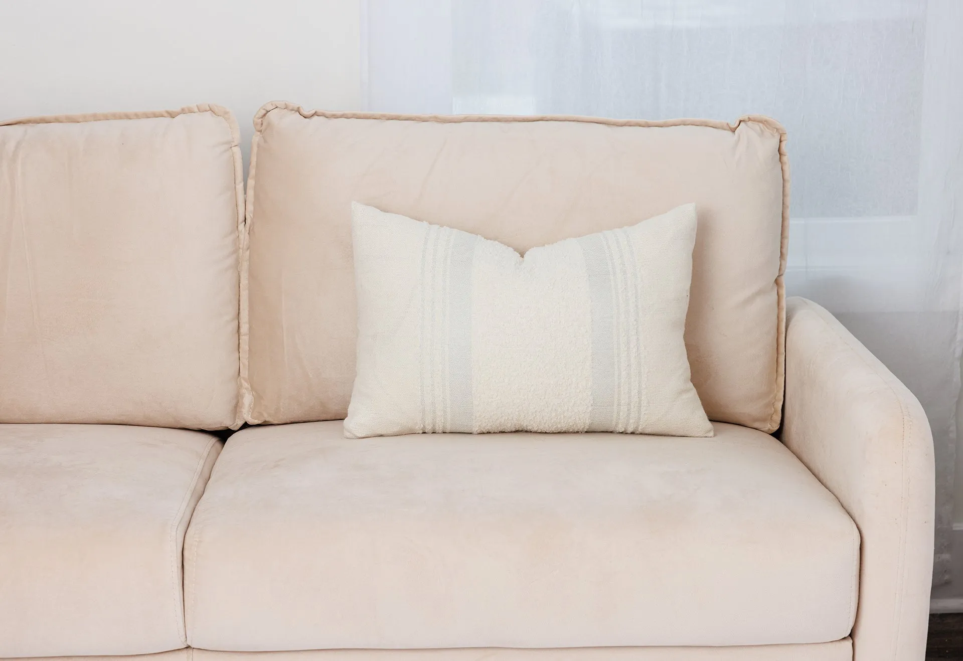 Miska Collection - Handloomed Alpaca Pillow - Silver & Ivory Moon Mist