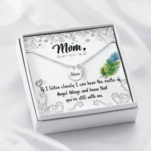 Mom Remembrance, If I listen closely-Angel Wing Necklace