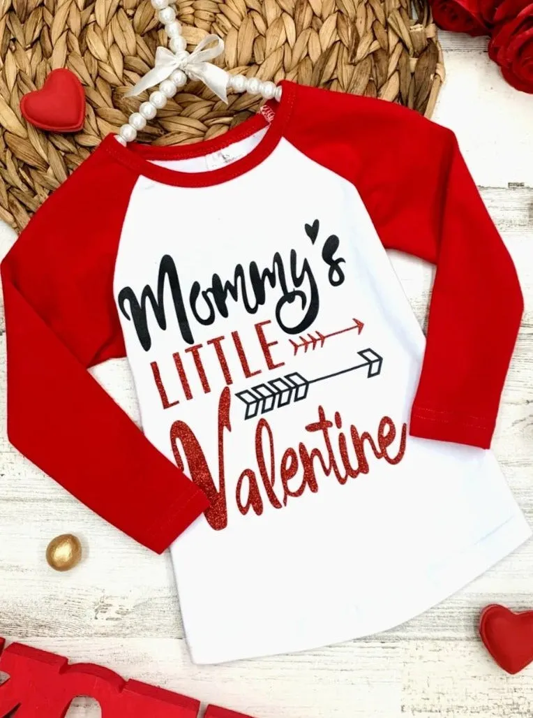 Mommy's Little Valentine Raglan Sleeve Top