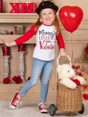 Mommy's Little Valentine Raglan Sleeve Top