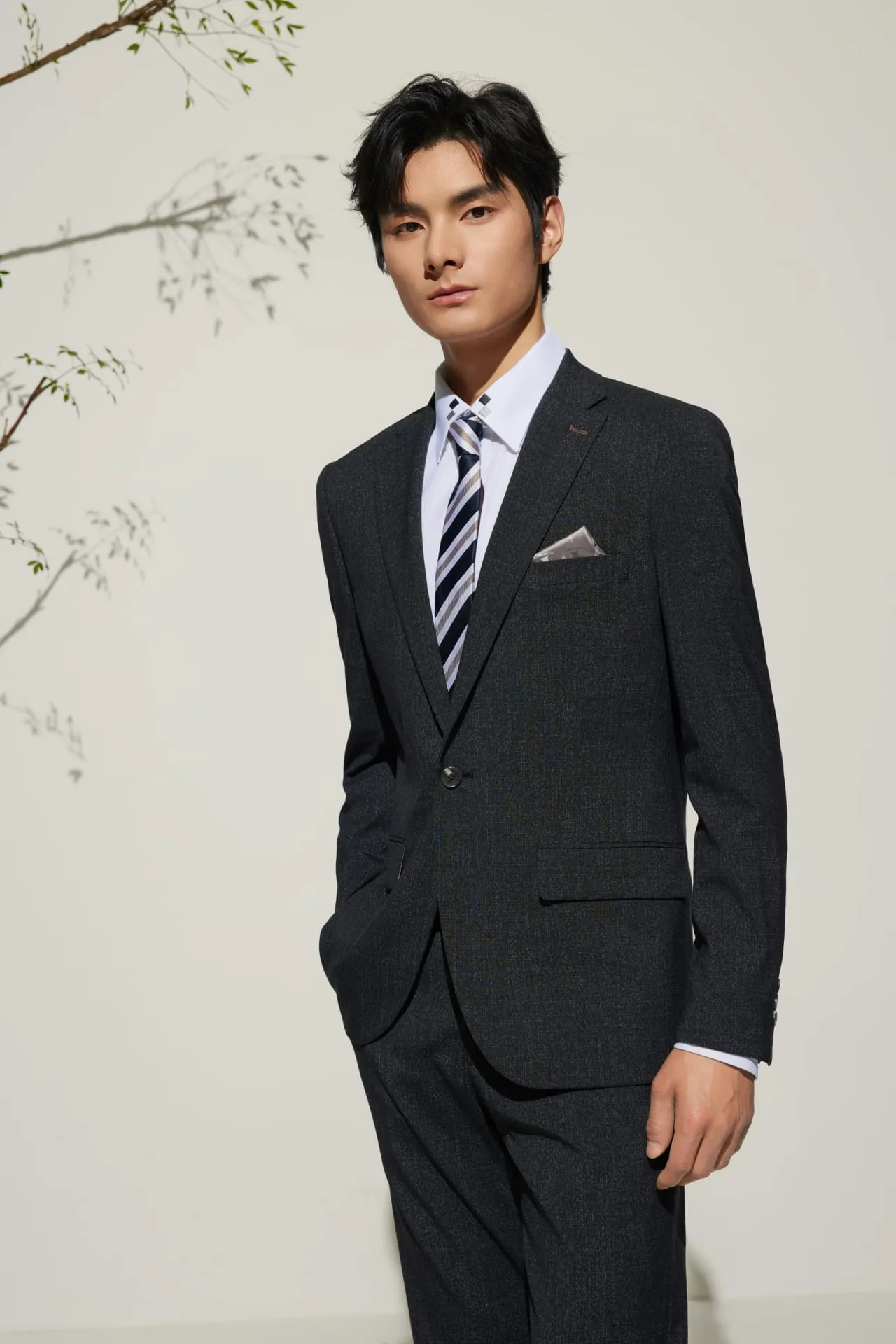 Multi-Way Stretch Smart Fit Texture Suit Blazer