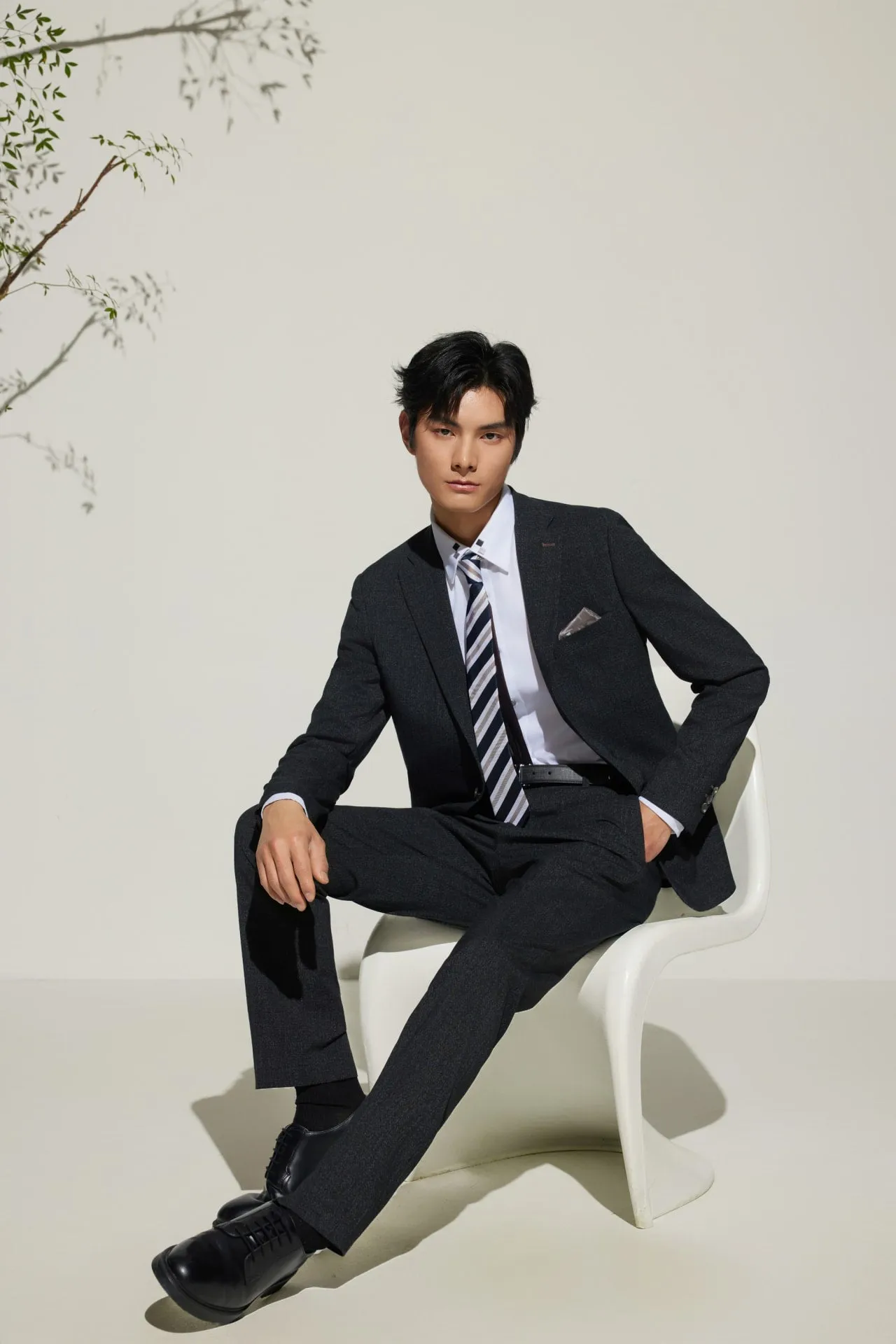 Multi-Way Stretch Smart Fit Texture Suit Blazer
