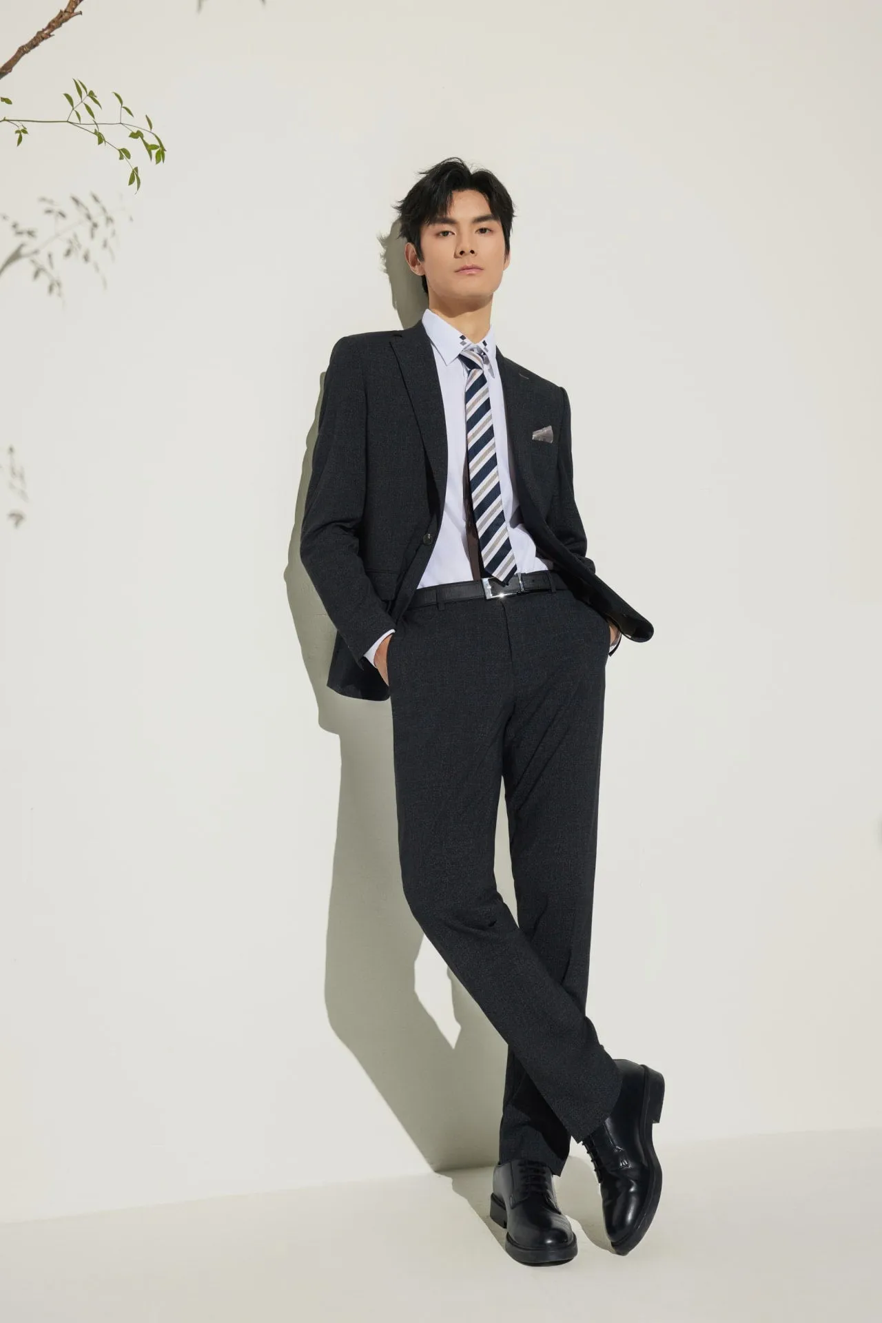 Multi-Way Stretch Smart Fit Texture Suit Blazer