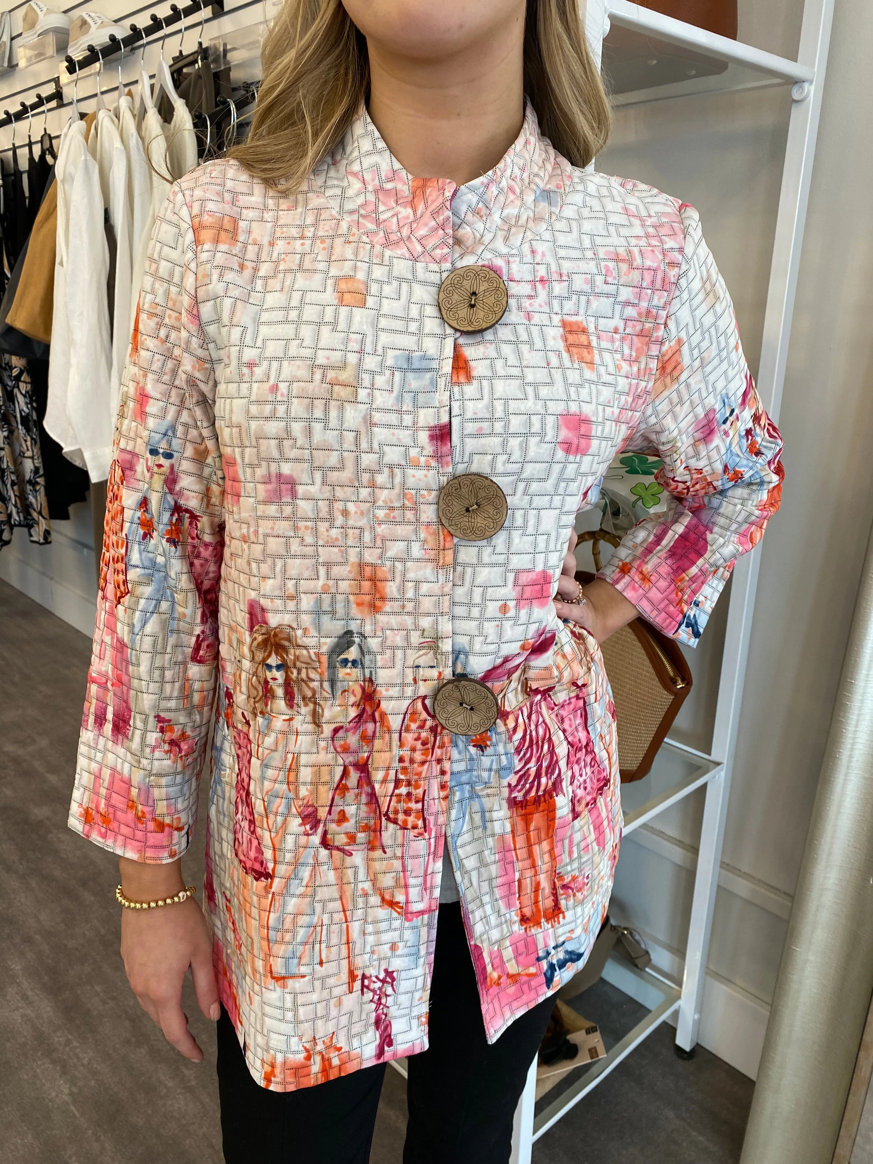 Multiples Illustration Printed Jacket