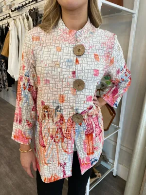 Multiples Illustration Printed Jacket