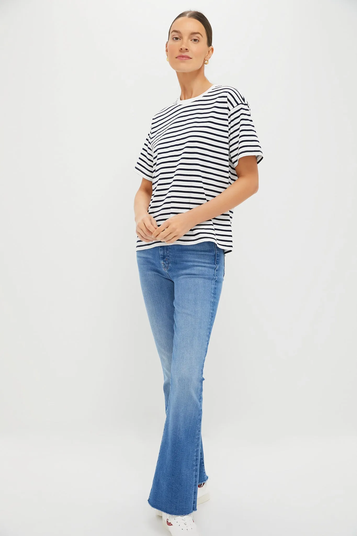 Navy and White Stripe Kaitlin Tee