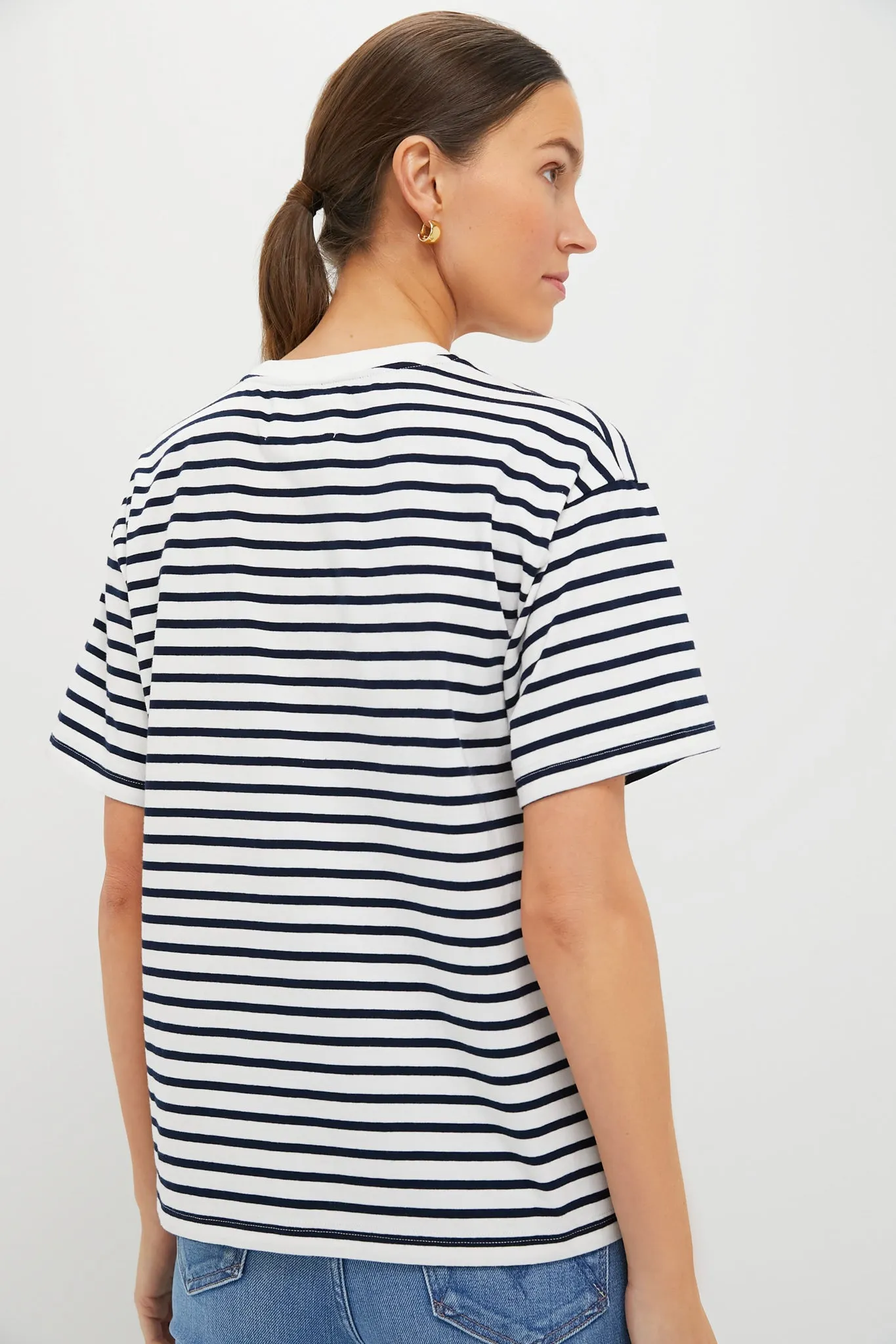 Navy and White Stripe Kaitlin Tee