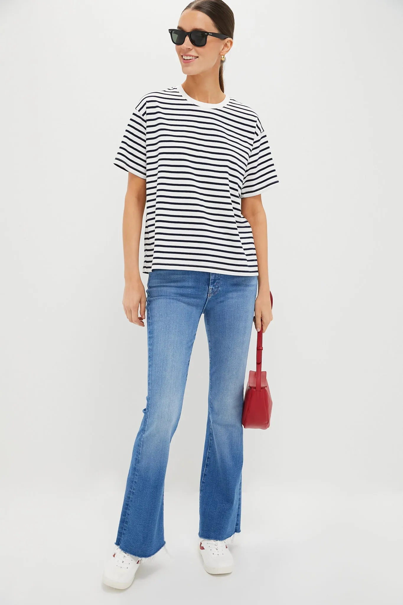 Navy and White Stripe Kaitlin Tee