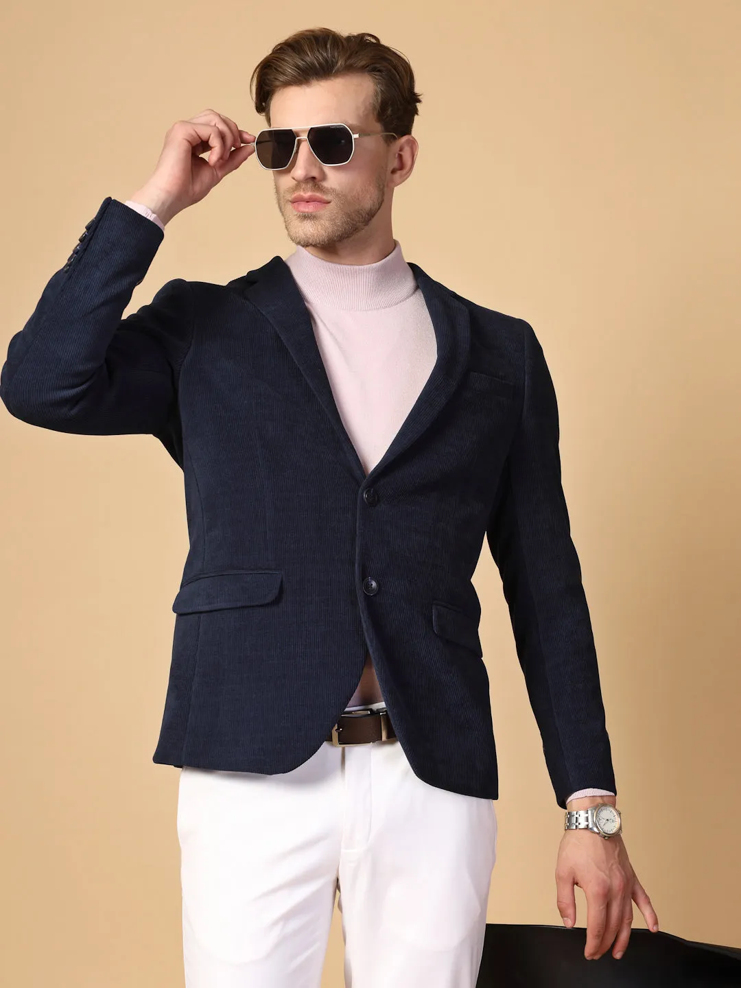 Navy Uncrushable Cord Jacket