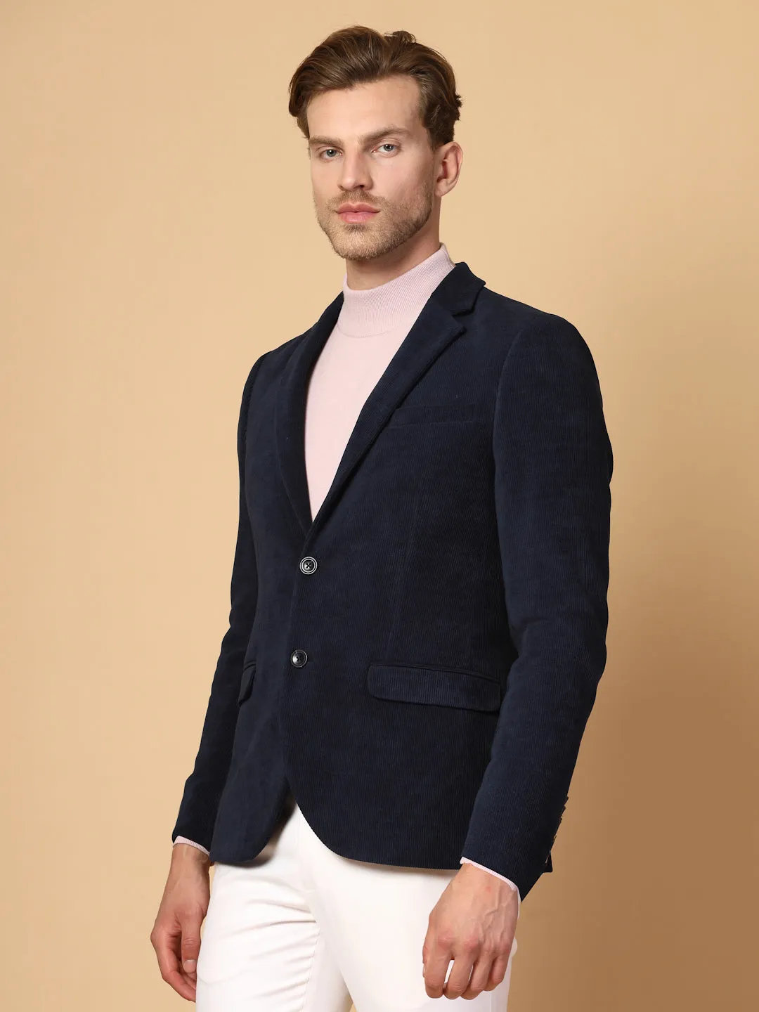 Navy Uncrushable Cord Jacket