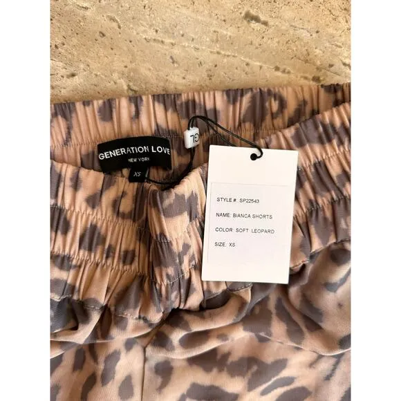 NEW NWT Generation Love Revolve Bianca Shorts Soft Leopard size XS
